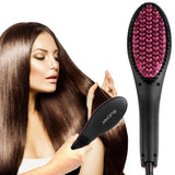 Digital Heating Ceramic Hair Heating Brush Hair Straightener Flat Iron Comb