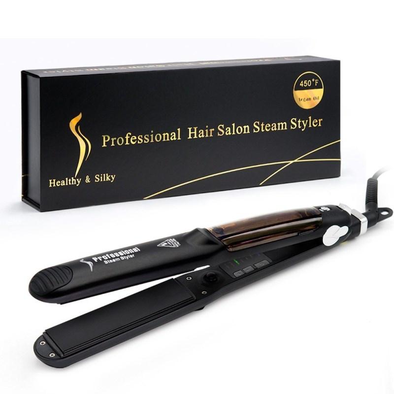 Professional 450F Steam Ceramic Vapor Steam Hair Straightener Iron