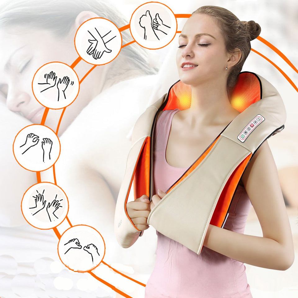 U Shape Quad-Action Shiatsu Kneading Neck And Shoulder Massager