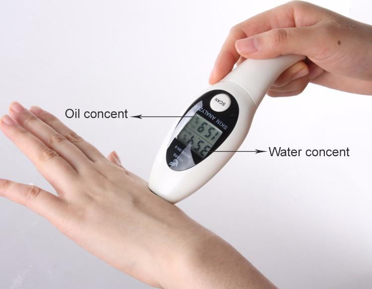 Digital LCD Display Facial Body Skin Moisture Oil Test Meter