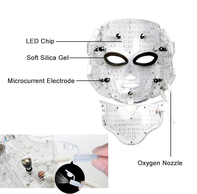3 Colors LED Infrared Face Neck Ance Light Therapy Mask