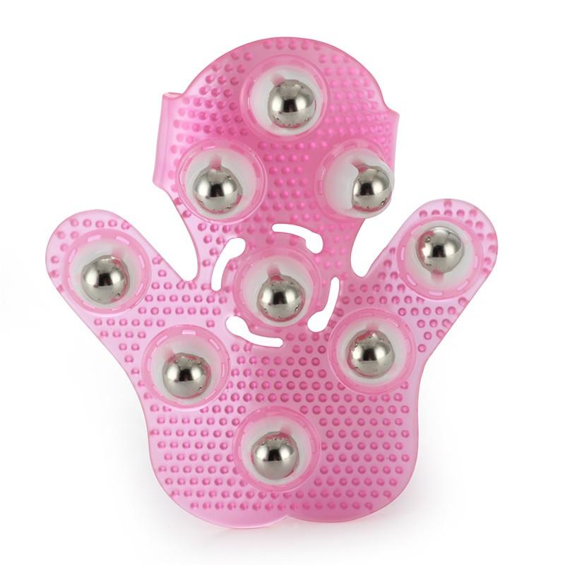 Palm Shaped Body Massage Glove with 9 360-degree-roller Metal Roller Ball
