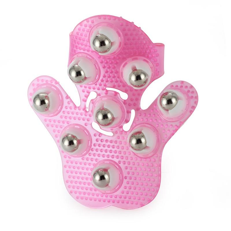 Palm Shaped Body Massage Glove with 9 360-degree-roller Metal Roller Ball