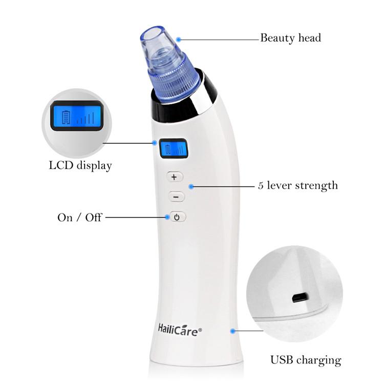 Vacuum Blackhead Acne Pimple Suction Machine with 4 Heads and Diamond Dermabrasion