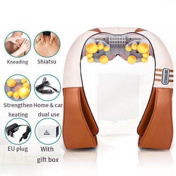 U Shape Quad-Action Shiatsu Kneading Neck And Shoulder Massager