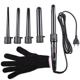 Pro 5 Part Interchangeable Hair Curling Iron Multi-size Roller Styling Set