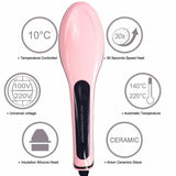 Iron Hair Straightener Brush Comb Massager with LCD Display