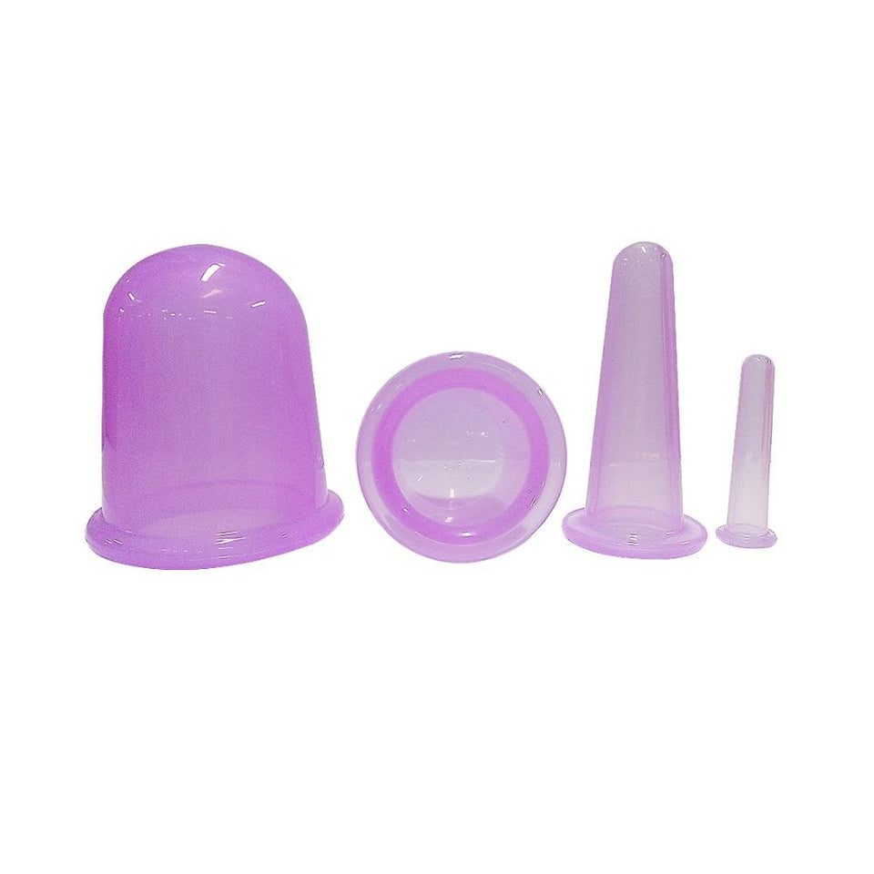 4pcs/set Silicone Anti Cellulite Massage Vacuum Cupping Body Facial Cups