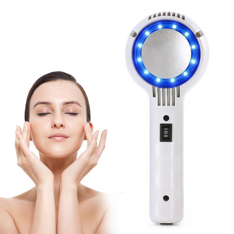 Blue LED Hot Cold Hammer Skin Tightening Shrink Pore Facial Beauty Machine