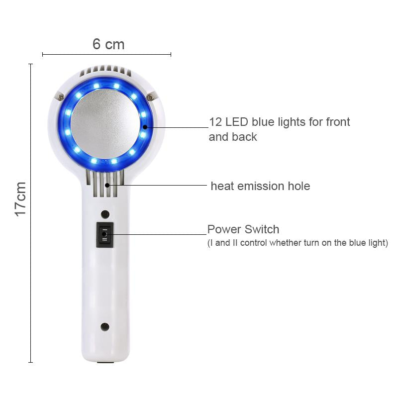 Blue LED Hot Cold Hammer Skin Tightening Shrink Pore Facial Beauty Machine