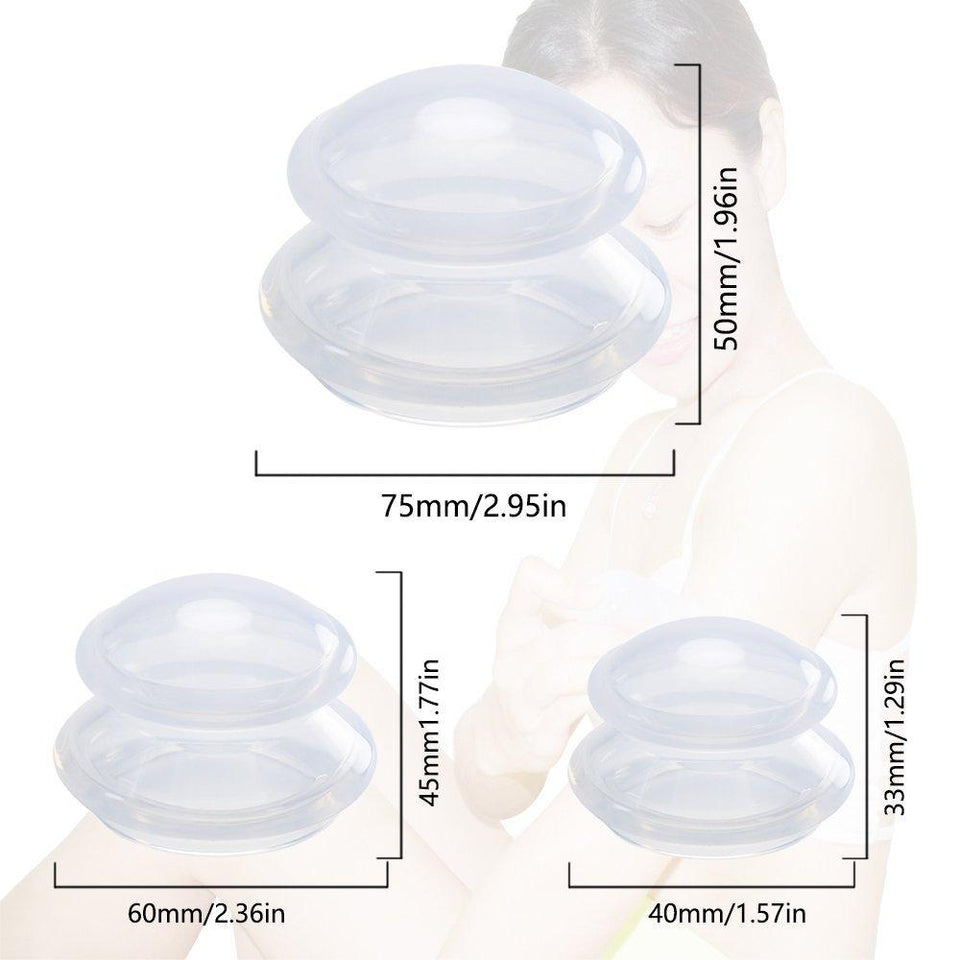 6 Pcs Anti Cellulite Vacuum Cups Silicone Massage Cupping Set for Home Use