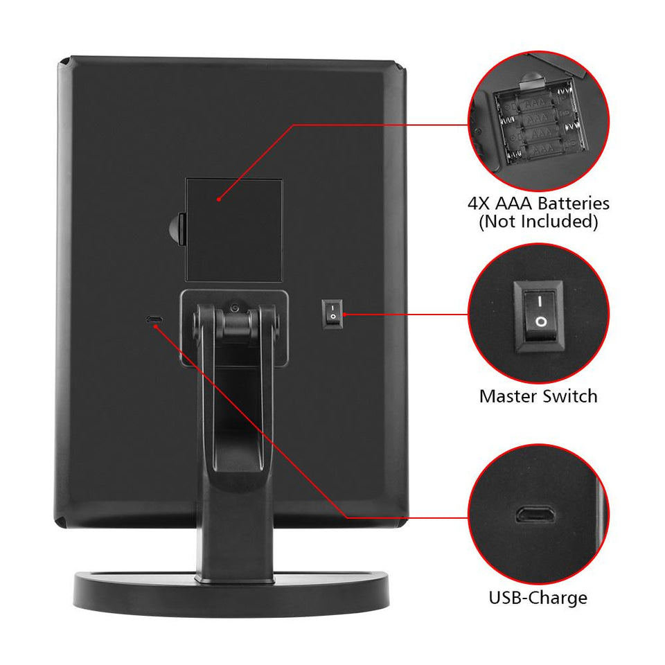 22 Led Light 1X/2X/3X/10X Magnifying Vanity Touch Screen Makeup Mirror