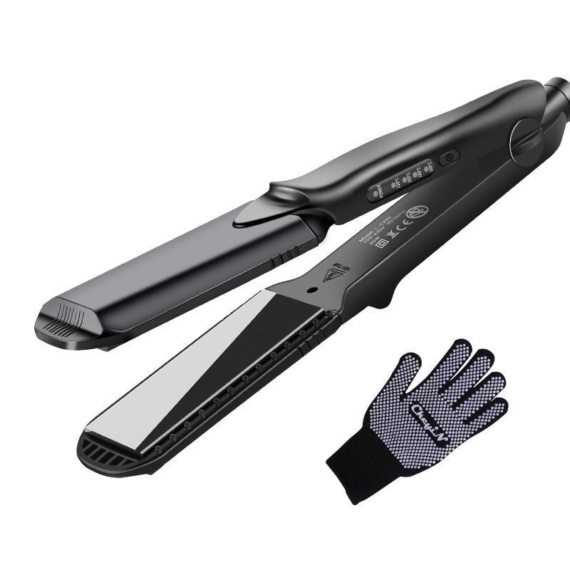 Professional Interchangeable 4 in 1 Ceramic Hair Crimper Straightener Corn Waver Corrugated Iron Plate