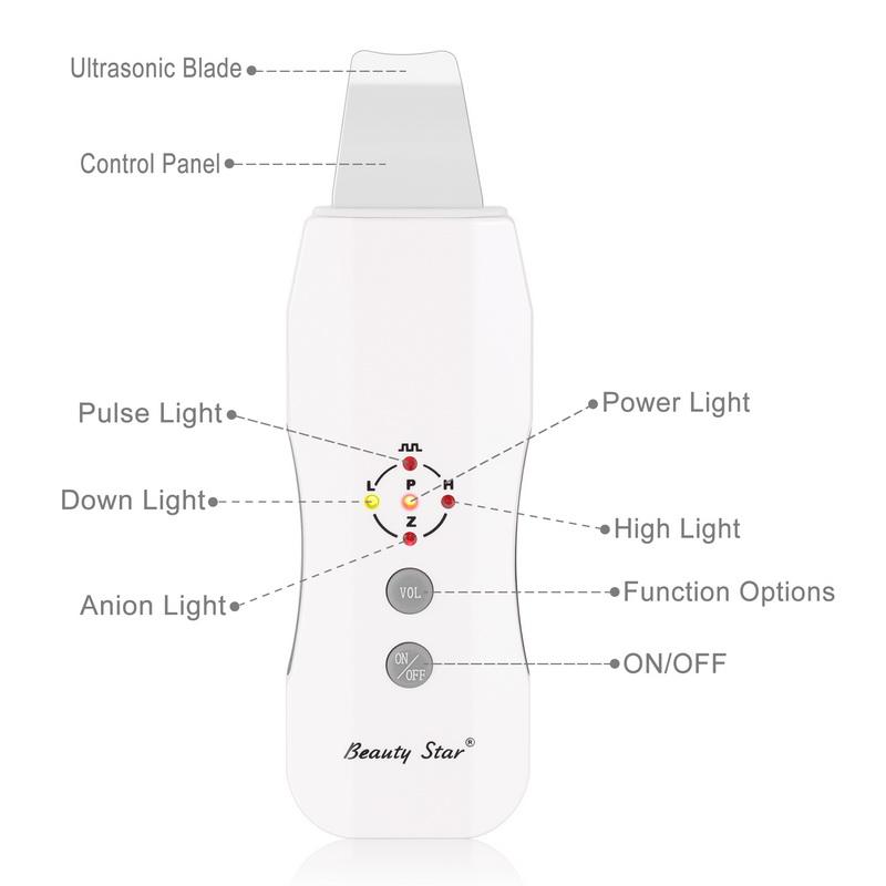 Portable Anion Ultrasonic Vibration Face Cleaning Machine Skin Scrubber