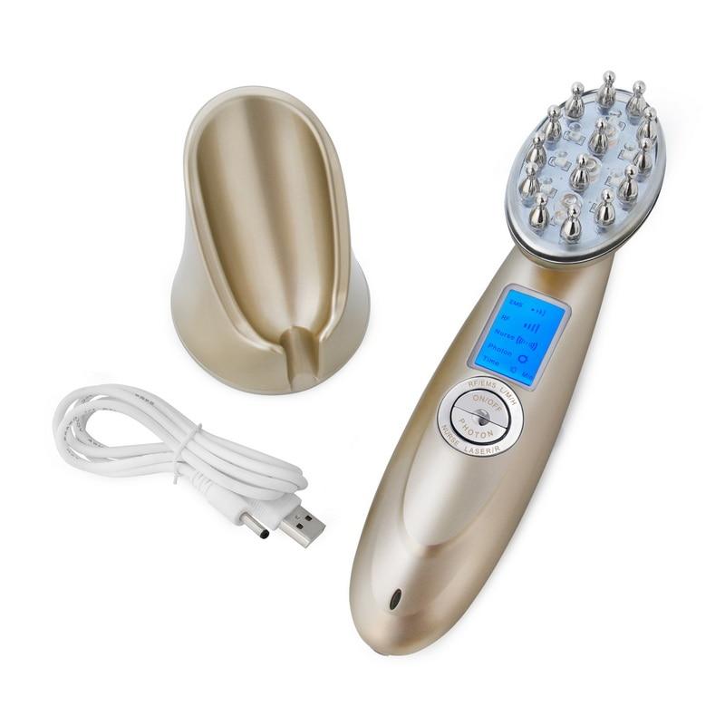 Laser Hair Massager Comb RF EMS LED Hair Regrowth Brush