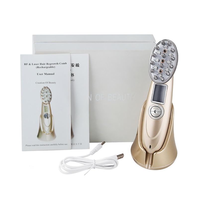 Laser Hair Massager Comb RF EMS LED Hair Regrowth Brush