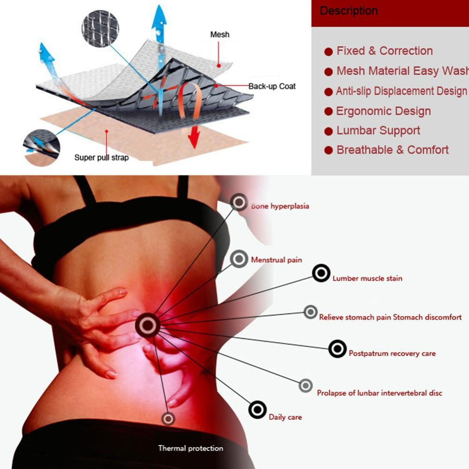 Self-heating Magnetic Therapy Waist Belt Lumbar Support