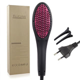 Digital Heating Ceramic Hair Heating Brush Hair Straightener Flat Iron Comb