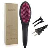 Digital Heating Ceramic Hair Heating Brush Hair Straightener Flat Iron Comb