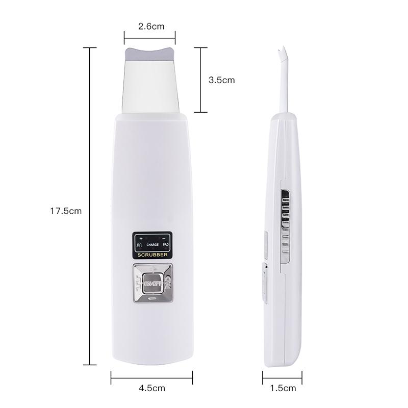 Ultrasonic Ion Skin Scrubber Facial Peeling Extractor Deep Face Clean Device