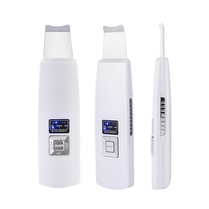 Ultrasonic Ion Skin Scrubber Facial Peeling Extractor Deep Face Clean Device