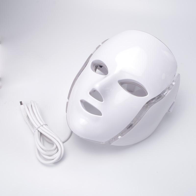 7 Colors LED Facial with Neck Mask Skin Rejuvenation Photon Therapy Light Mask