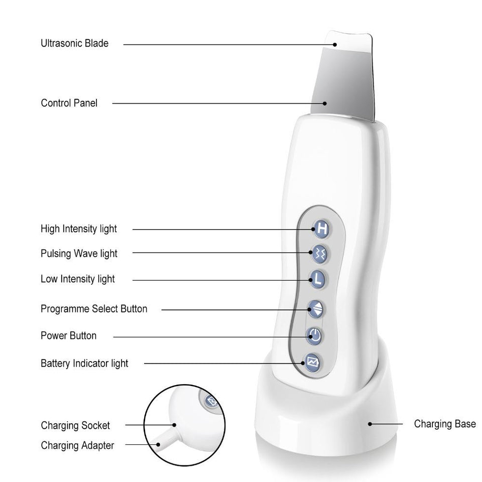 Ultrasonic Vibration Face Pore Clean Skin Scrubber Beauty Device