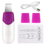 Ultrasonic Ion Face Cleaner Machine with 2 Pieces Silicone Massage Caps Anion Skin Scrubber
