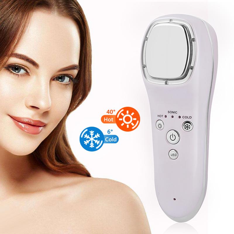 Ultrasonic Cryotherapy Hot Cold Hammer Face Lifting LED Beauty Massager