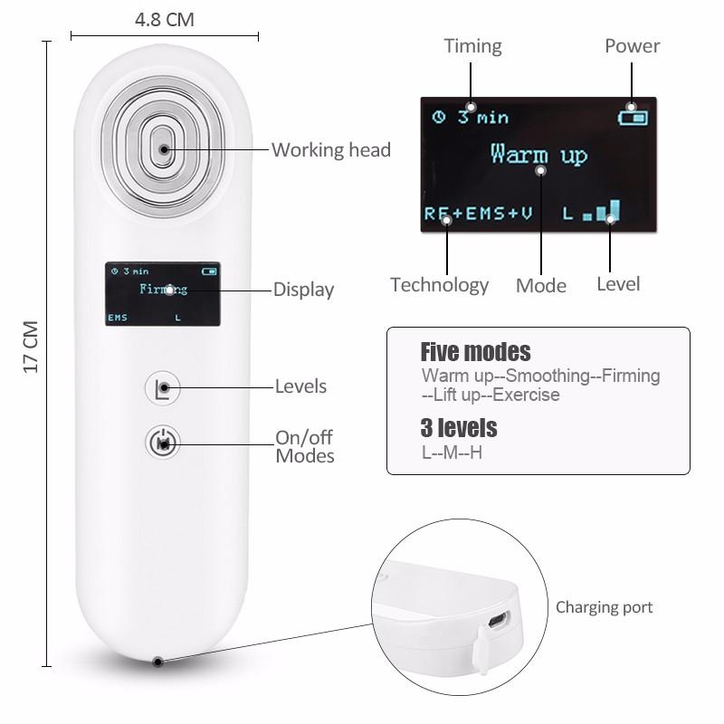 1MHZ RF EMS Facial Beauty Device Face Lifting Tighten Massager