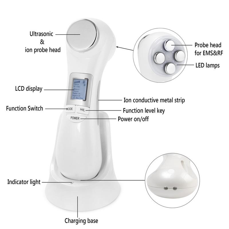 6 in 1 RF & EMS Electroporation Anti Aging Skin Tightening Beauty Device
