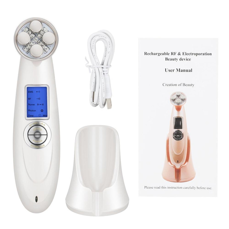 Multifunction Rechargeable RF & Electroporation Beauty Device for Face Skin Tightening