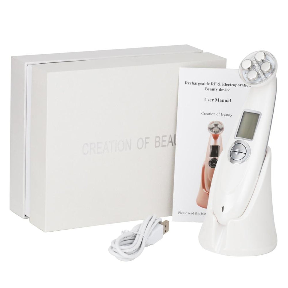 Multifunction Rechargeable RF & Electroporation Beauty Device for Face Skin Tightening