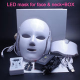 7 Colors LED Facial with Neck Mask Skin Rejuvenation Photon Therapy Light Mask