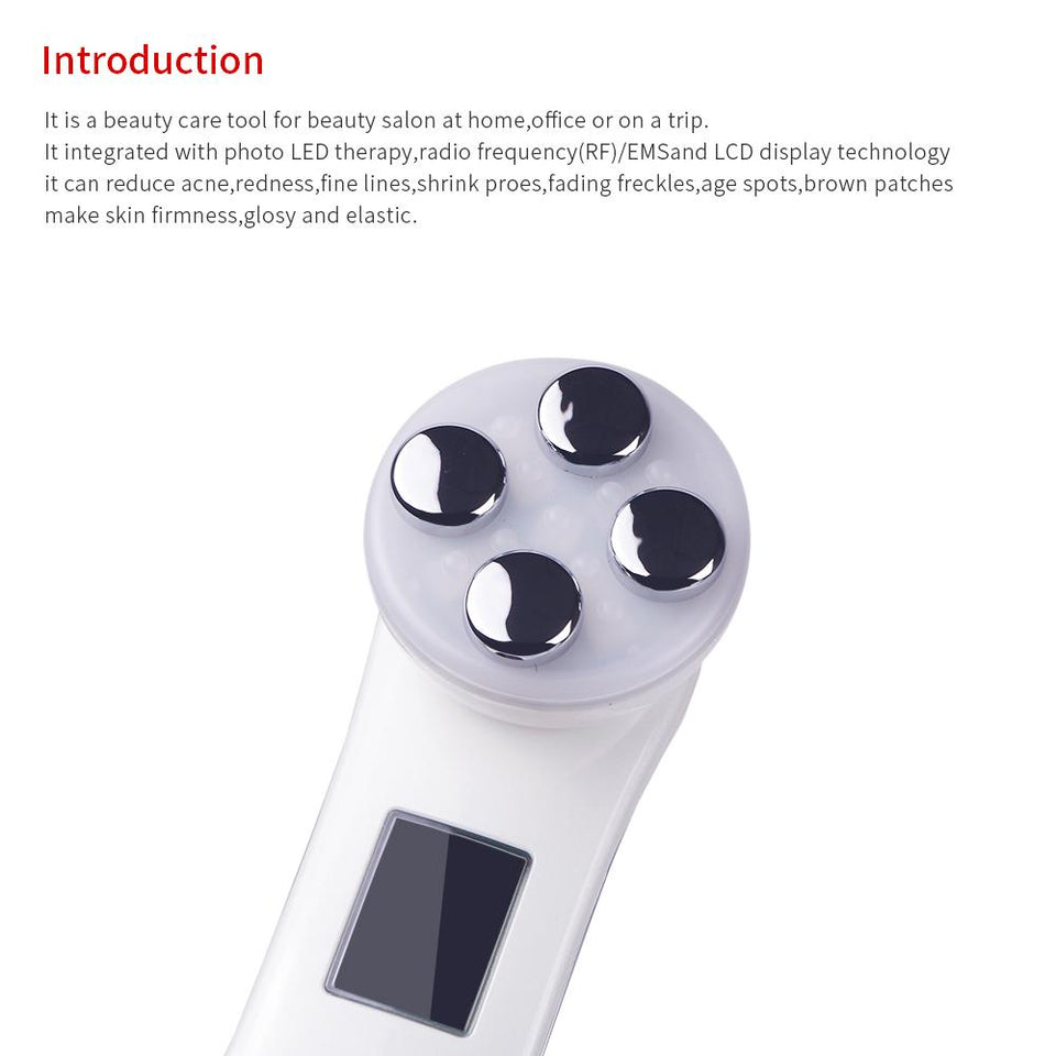 5 in 1 RF EMS LED Photon Mesotherapy Electroporation Skin Tightening Device