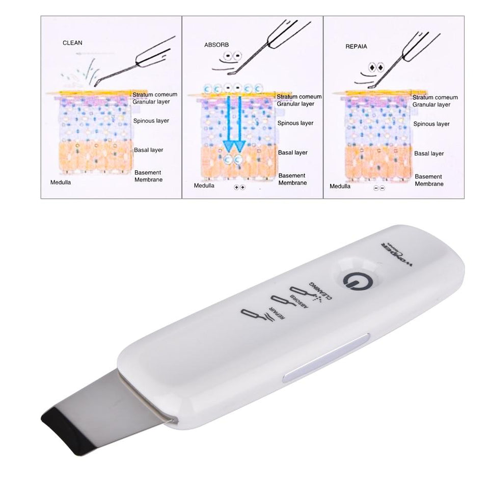 WONDER Ultrasonic Ion High Frequency Skin Scrubber Face Peeling Face Massager