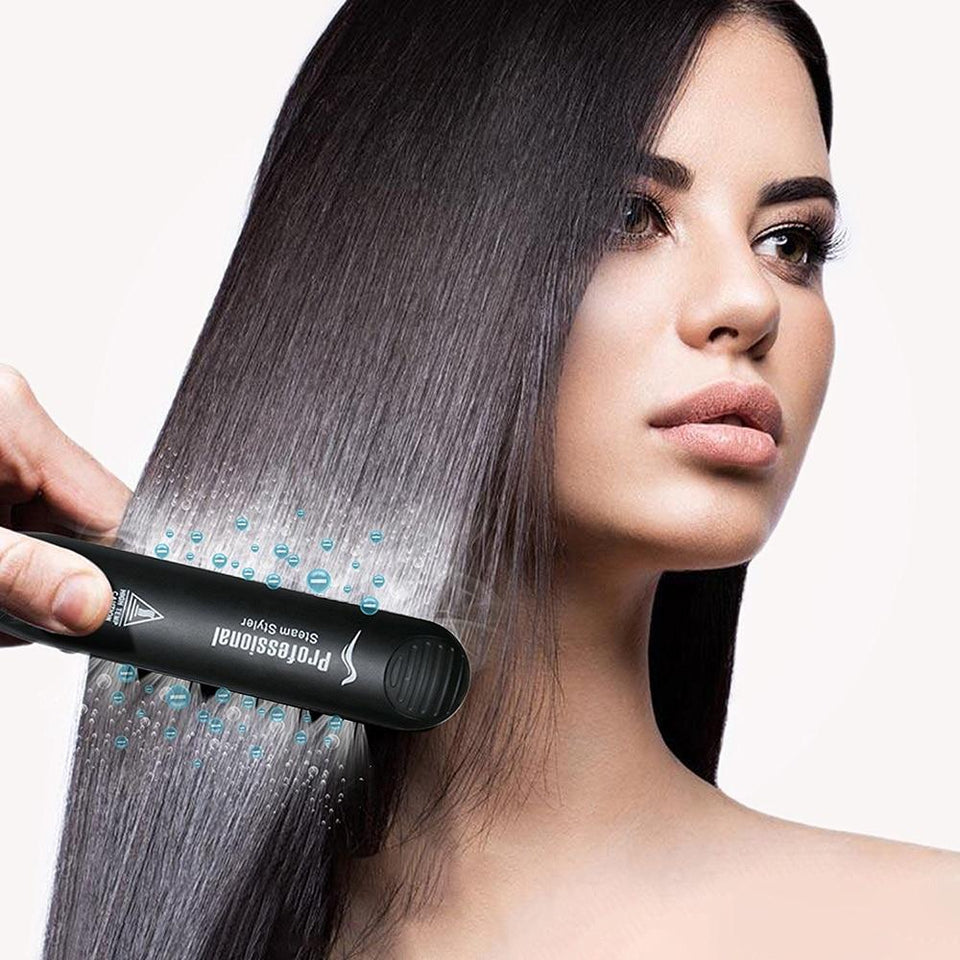 Professional 450F Steam Ceramic Vapor Steam Hair Straightener Iron