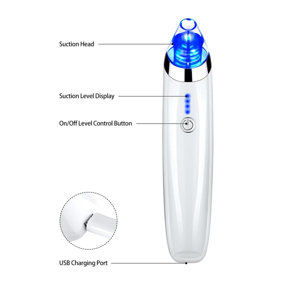 1 Key 4 Level Vacuum Facial Blackhead Acne Cleaner Pore Remover
