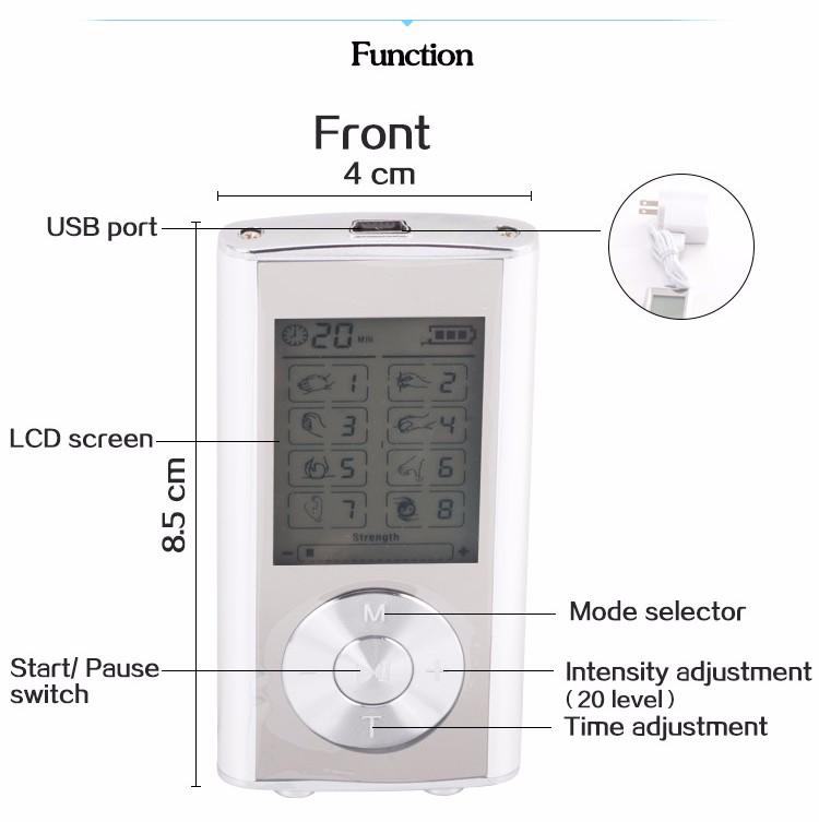TENS Unit 8 Modes Body Digital Impulse Massager Digital Meridian Acupuncture Muscle Relax Pain Relief