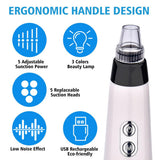 5 Levels 5 Heads Vacuum Blackhead Acne Removal Suction Machine with Led Light