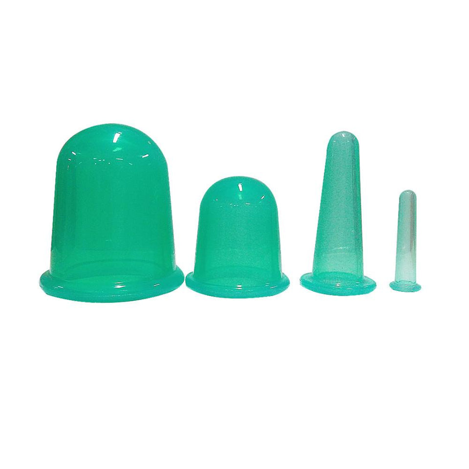 4pcs/set Silicone Anti Cellulite Massage Vacuum Cupping Body Facial Cups