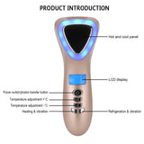 Triangle Ultrasonic LED Hot Cold Hammer Facial Lifting Vibration Massager