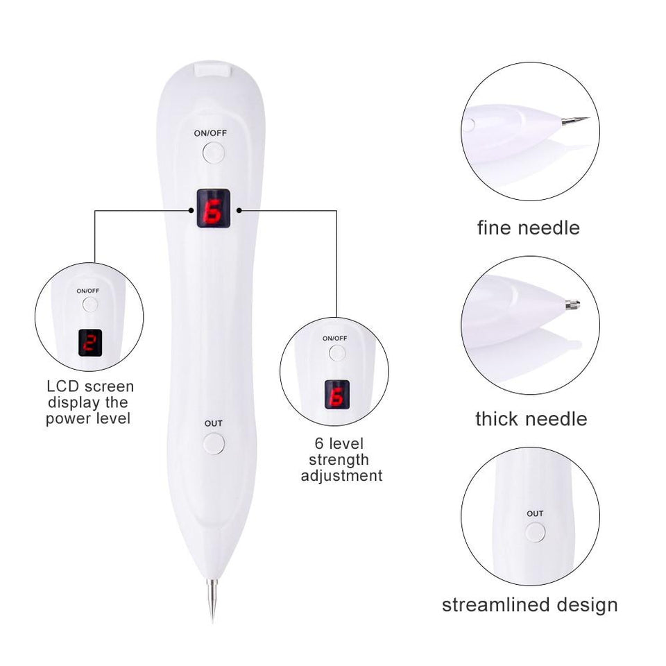 Upgraded 6 Levels Mole Freckle Spots Removal Pen Spot Eraser Pen with LCD Display