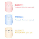 3 Colors LED Light Photon Face Mask Skin Facial Therapy Mask