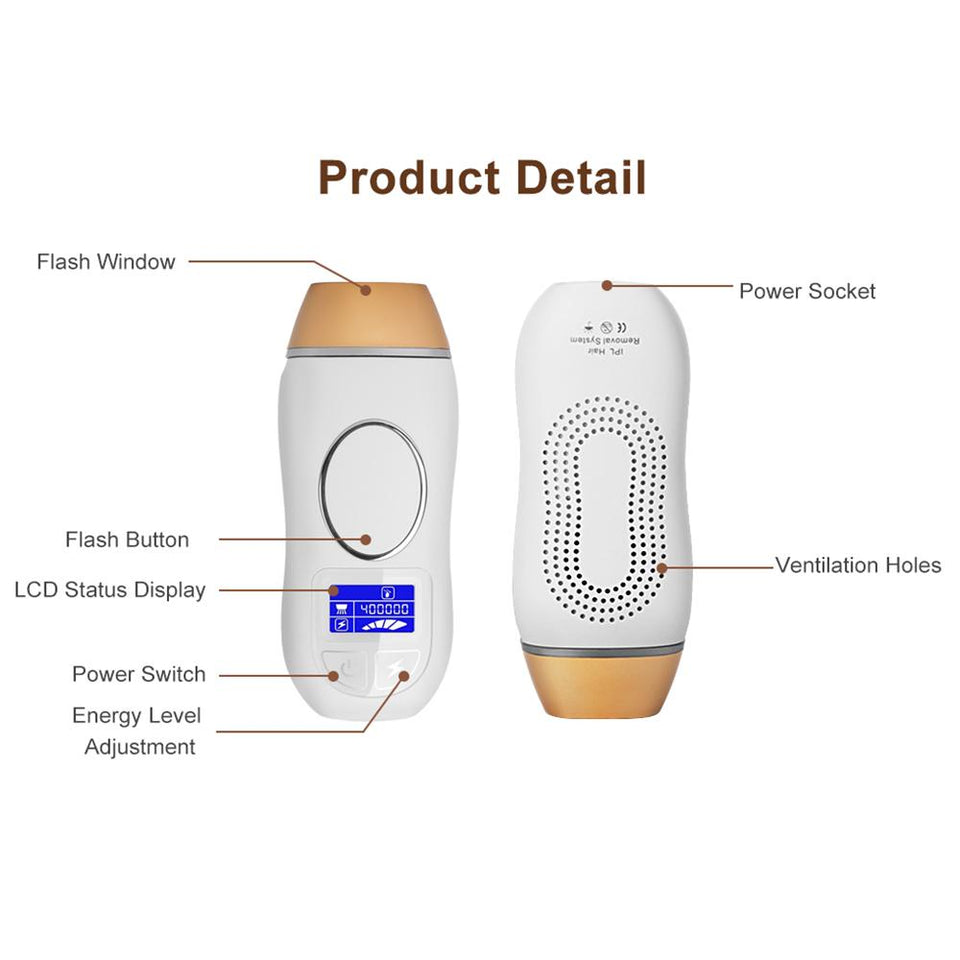 400K Flashes IPL Epilator Permanent Hair Removal Depilador
