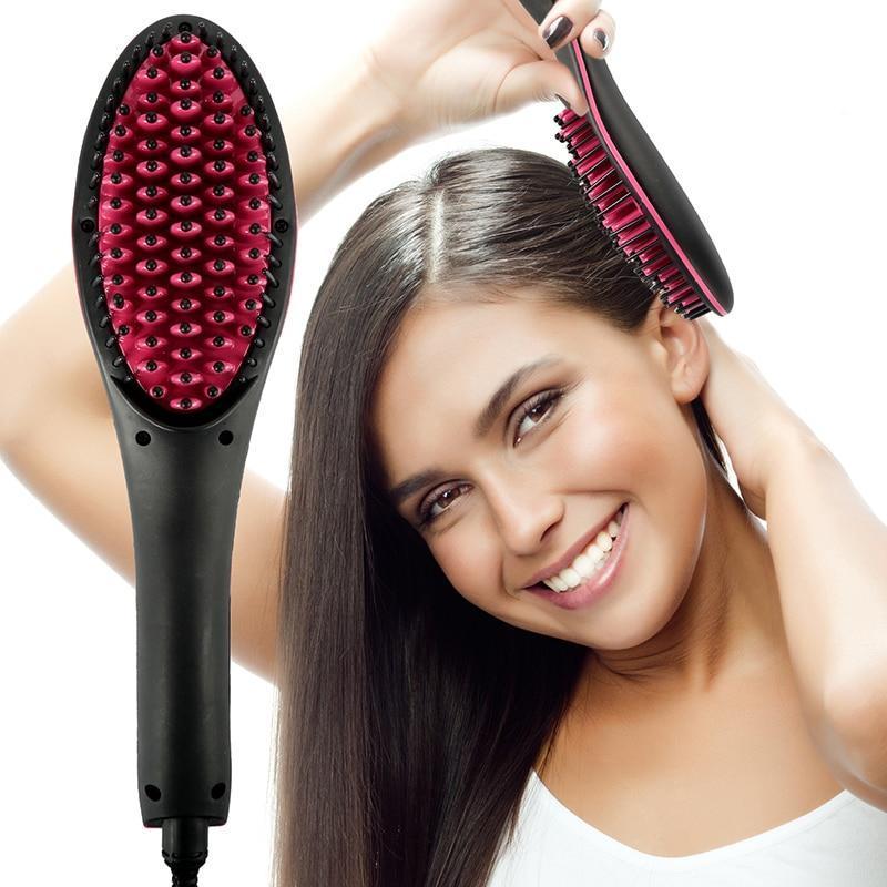 Professional LCD Display Smooth Hair Brush Comb Hair Straightener