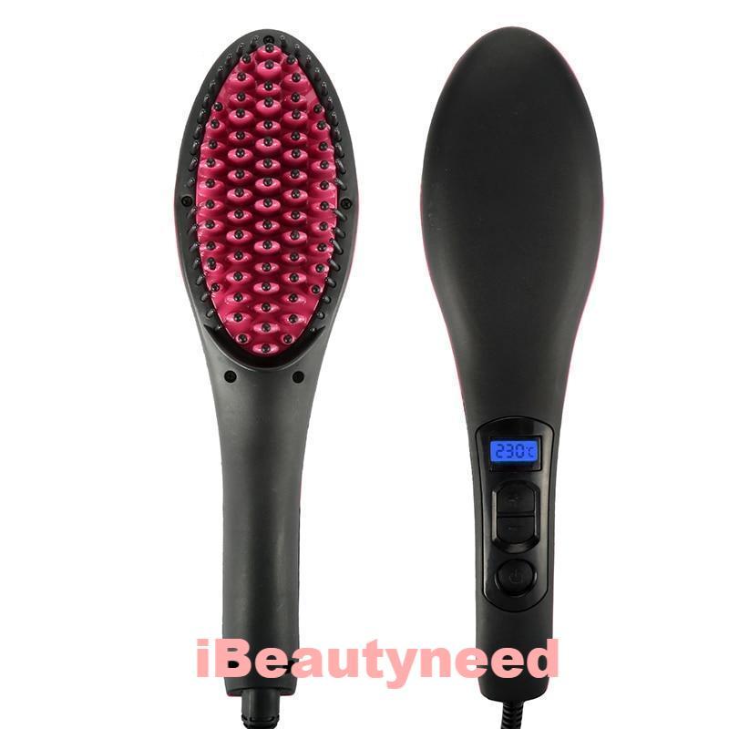 Professional LCD Display Smooth Hair Brush Comb Hair Straightener