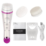 3 in 1 Vibrating Sonic Heating Makeup Remover Facial Cleansing Brush