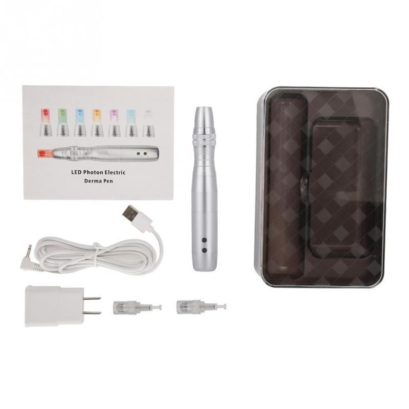 7 LED Photon Micro-Needling Electric Derma Pen With 12 Pin Nano Needles