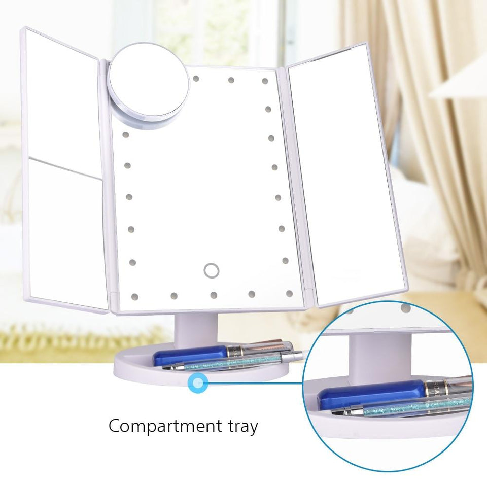 22 Led Light 1X/2X/3X/10X Magnifying Vanity Touch Screen Makeup Mirror